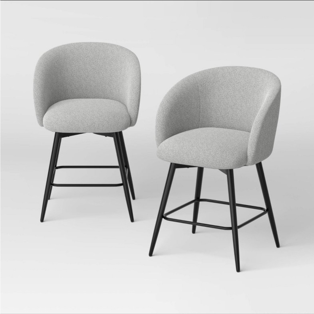 Modern Gray counter height chairs set of two